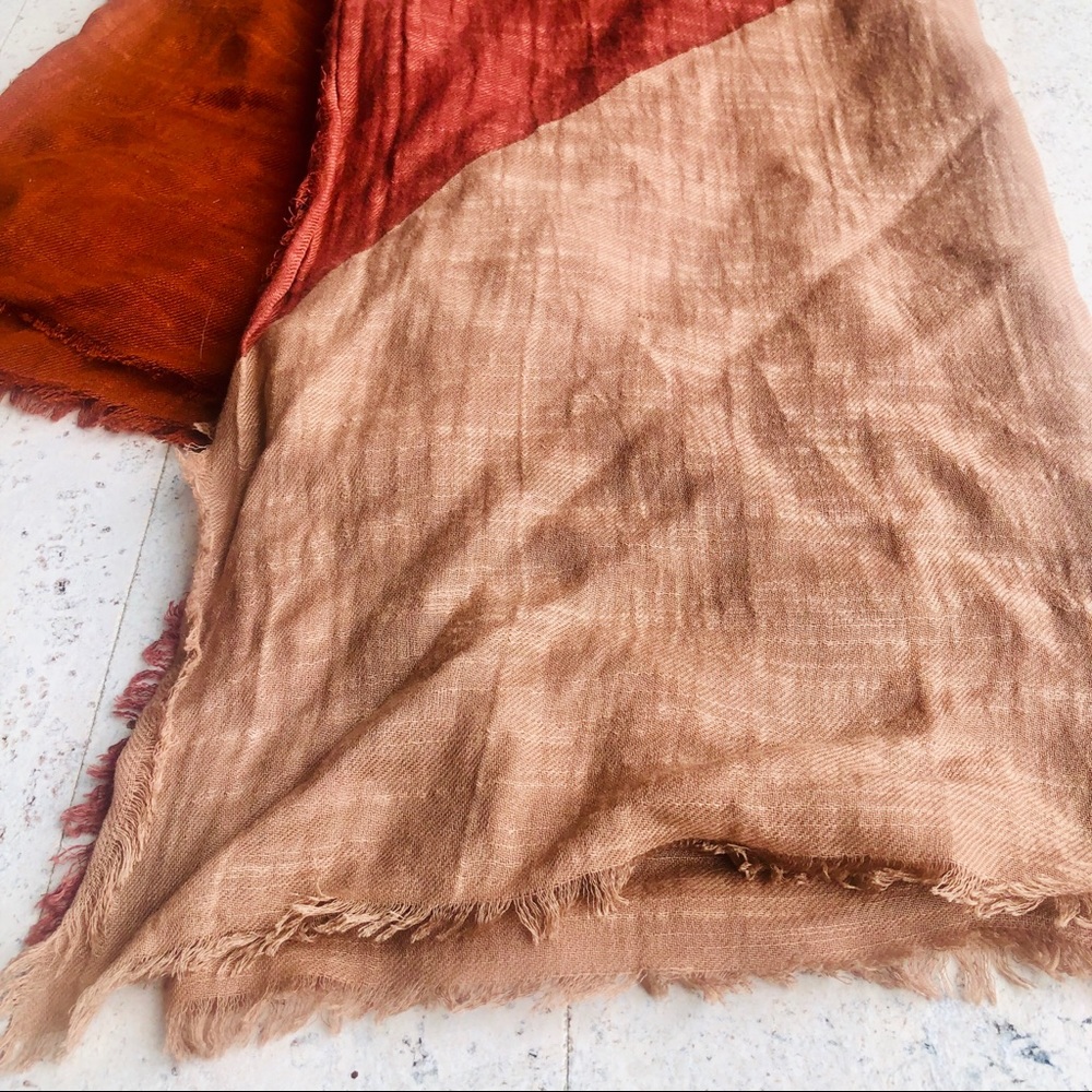 Loft Color Block Scarf With Raw Fringe Trim - image 1